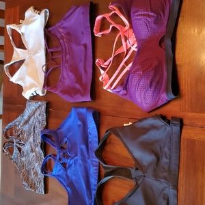 6 Victoria Secret Sport Bras, size L.